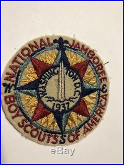 Rare Vintage 1937 BSA Washington DC National Jamboree On Felt patch Boy Scouts