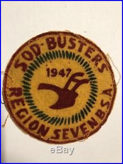 Rare Vintage 1947 BSA Sod Busters Region Seven On Felt- Activity Patch 47 WJ
