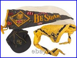 Rare Vintage Boy Scout LOT Scarf Hat Pins Patch Badge Neckerchief Pennant Collec