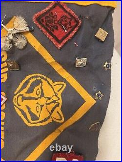 Rare Vintage Boy Scout LOT Scarf Hat Pins Patch Badge Neckerchief Pennant Collec