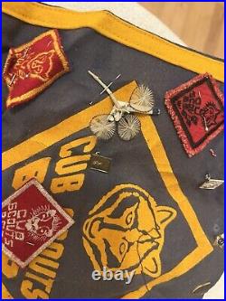 Rare Vintage Boy Scout LOT Scarf Hat Pins Patch Badge Neckerchief Pennant Collec