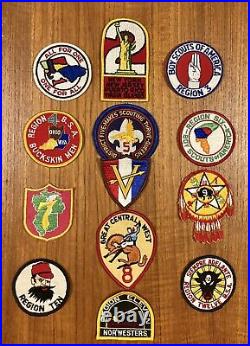 Rare Vintage Complete Set All 12 Boy Scouts Region One Through Twelve Patches