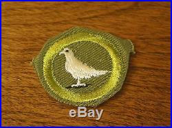 Rare Vintage Early Boy Scout Merit Badge Patch Crimped Pigeon Raising