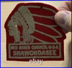 Red River Council BSA Boy Scouts Of America Camp Shawondasee Indian Felt Patch