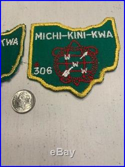 SET of 2! OA Boy Scout Patch-MICHI-KINI-KWA Lodge 306 WWW X-1 X-2 Patches