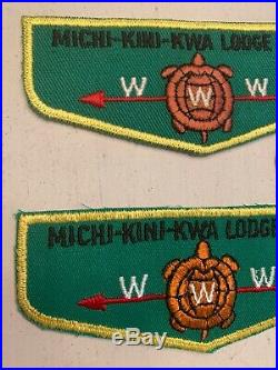 SET of OA Boy Scout Patch-MICHI-KINI-KWA Lodge 306 WWW F-1 Flap-Original & Fake