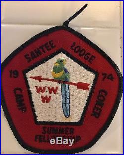 Santee Lodge 116, 1974 SUMMER Fellowship Patch Big Red