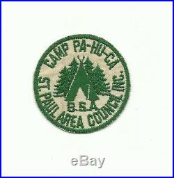 Scout Bsa 1940's Camp Pa-hu-ca St. Paul Area Council Grn Ce Round Closed Patch