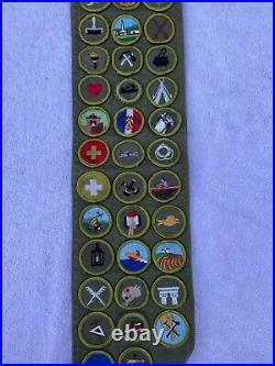 Scout Merit Badge Sash 42 Patches, Stange Eagle Medal, 2 Protestant Medals
