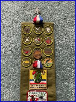 Scout Merit Sash withPatches &55 Type F MBs Stange Eagle Medal & WD Boyce