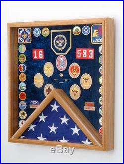 Scout Patch / Award & Flag Display Case Boy Scout, Eagle Scout Laser Engraved