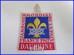 Scout cover patch badge world jamboree 1947 DAUPHINE OFFICIAL PATCH