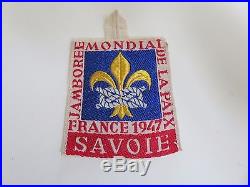 Scout cover patch badge world jamboree 1947 SAVOIE OFFICIAL PATCH