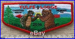 TULPE LODGE 102 Order of the Arrow CHARTER MEMBER Flap PATCH 2016 OA WWW- RARE