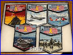 Takachsin Lodge 173 2018 NOAC Military Set Of 5 Patches Rare Only 200 Issued