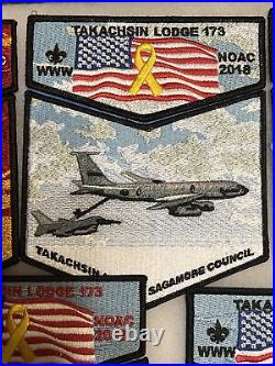 Takachsin Lodge 173 2018 NOAC Military Set Of 5 Patches Rare Only 200 Issued