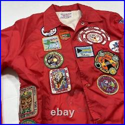 True Vintage BSA Boy Scout Jacket Patch Covered Jacket 1970s Button Snap Patches