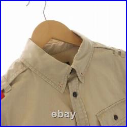 Used Dsquared2 Boy Scout Cutter Shirt Work Button Down Long Sleeve Patch 48 Beig