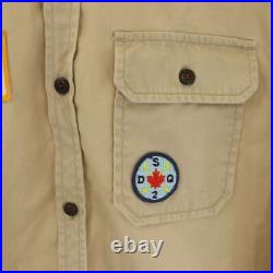 Used Dsquared2 Boy Scout Cutter Shirt Work Button Down Long Sleeve Patch 48 Beig