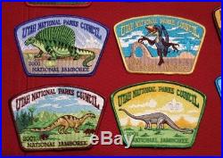 Utah National Parks Council 2001 Jamboree 16-patch Jsp Dinosaur Set