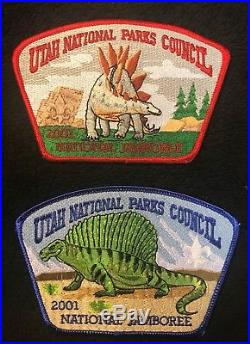 Utah National Parks Council Oa 508 Flap 2001 Jamboree 20-patch Jsp Dinosaur Set