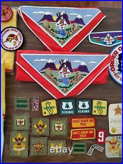 VINTAGE 1940s 1960s Boy Scout BSA Patch lot slides, neckerchiefs, RARE HTF