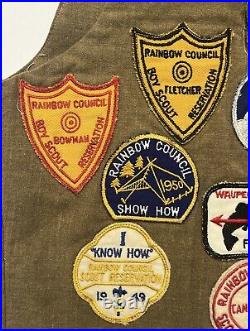 VINTAGE 1940s/50s BOY SCOUT JAMBOREE PATCH VEST