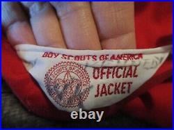 VINTAGE 1970s-80s BOY SCOUT JACKET with39 PATCHES TALON ZIPPER- Sz 16 (MENS SMALL)