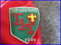 VINTAGE 1970s-80s BOY SCOUT JACKET with39 PATCHES TALON ZIPPER- Sz 16 (MENS SMALL)