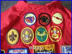 VINTAGE 1970s-80s BOY SCOUT JACKET with39 PATCHES TALON ZIPPER- Sz 16 (MENS SMALL)