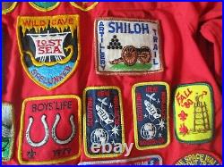 VINTAGE 1970s-80s BOY SCOUT JACKET with39 PATCHES TALON ZIPPER- Sz 16 (MENS SMALL)