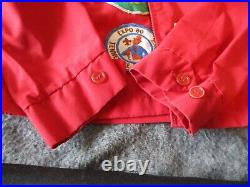 VINTAGE 1970s-80s BOY SCOUT JACKET with39 PATCHES TALON ZIPPER- Sz 16 (MENS SMALL)