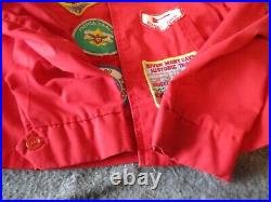 VINTAGE 1970s-80s BOY SCOUT JACKET with39 PATCHES TALON ZIPPER- Sz 16 (MENS SMALL)