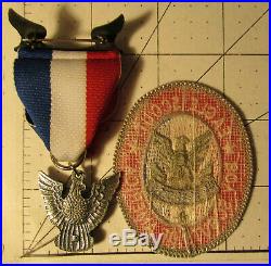 VINTAGE BSA Award Boy Scout Stange 5c Eagle Medal & Patch MINT CONDITION