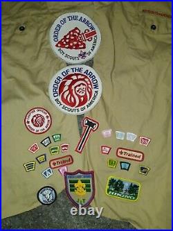 VINTAGE OFFICIAL LOT x28 BOY SCOUTS Order of the Arrow Patches Shirts withPatches