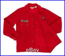 VINTAGE Patched BOY SCOUTS OF AMERICA Red WOOL Jacket Sz 16 Historic Trails Awrd