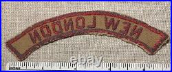 VTG 1920s Early 30s NEW LONDON Boy Scout Tan & Red Community Strip PATCH TRS BSA