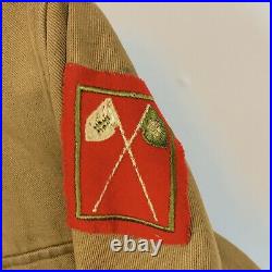 VTG 1920s Eisner Boy Scout Leader Norfolk Jacket & Patches 4 Pocket Open Collar