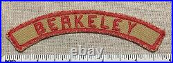 VTG 1930s BERKELEY Boy Scout Khaki & Red Community Town Strip PATCH KRS CA Tan
