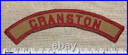 VTG 1930s CRANSTON Boy Scout Khaki & Red Community Town Strip PATCH KRS RI BSA