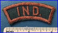 VTG 1940s INDIANA Boy Scout Explorers Green & Brown State Strip PATCH GBS IND