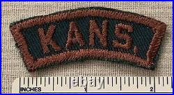 VTG 1940s KANSAS Boy Scout Explorers Green & Brown State Strip PATCH GBS KANS