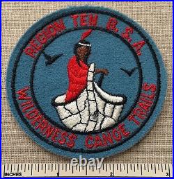VTG 1940s REGION 10 TEN Wilderness Canoe Trails Boy Scout PATCH BSA Camp Badge