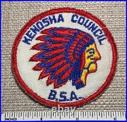 VTG 1950s KENOSHA COUNCIL Boy Scout Uniform Badge PATCH Indian Chief BSA CP Camp
