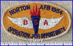VTG 1954 NORTON AIR FORCE BASE Boy Scout Operation Job Opportunity PATCH CA AFB