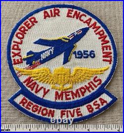 VTG 1956 REGION 5 EXPLORER AIR ENCAMPMENT Boy Scout PATCH Navy Memphis BSA BADGE