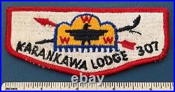 VTG 1960s OA KARANKAWA Lodge 307 Order of the Arrow FLAP PATCH WWW Boy Scout TX