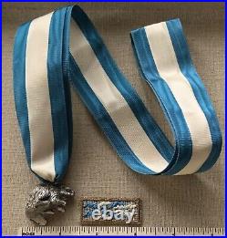 VTG 1960s SILVER BEAVER Boy Scout MEDAL & SQUARE KNOT PATCH Ribbon BSA Sterling