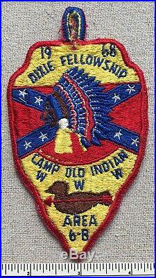 VTG 1968 Area 6B DIXIE FELLOWSHIP OA Conclave PATCH Camp Old Indian Boy Scout