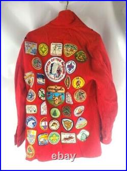 VTG 1970's Boy Scout of America BSA Red Wool Coat Official RARE PATCHES